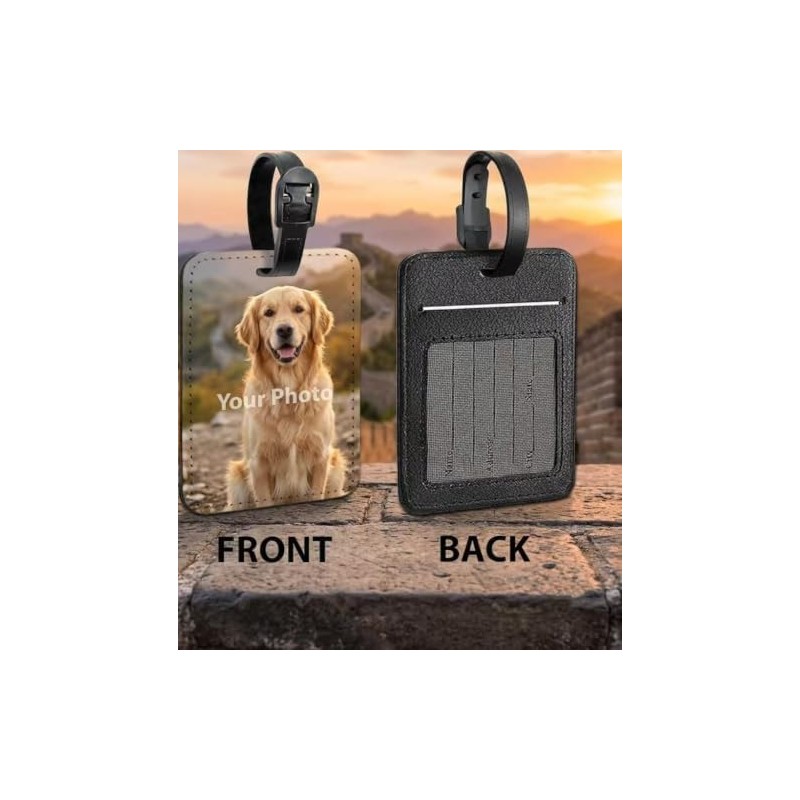 2Pcs Etiquetas de Equipaje Personalizadas con Foto para Maleta