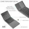 Foldable Bluetooth Keyboard, Wireless Portable Keyboard with Touchpad, Rechargeable Pocket-Sized