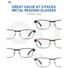 JOLISU 5PCS Reading Glasses Men - Blue Light Blocking Computer