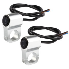 RUNCCI-YUN Pack of 2 12 V Motorcycle Handlebar Switch, Universal ATV Handlebar Light Switch, 12 V, 22 mm (7/8 Inch) Handlebars, On-Off-ON Button Switch, Headlight, Danger Brake, Fog Light Switch