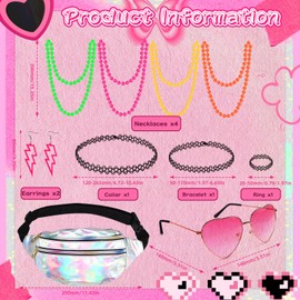 80s 90s Outfit Women's Accessories, Aerobic Outfit 80s Women's Theme Party for Neon Party Outfit, Carnival, Fancy Dress