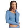 Sloggi Women's Ever Infused Relax Crop Top Ls Undershirt, Azura