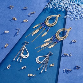 UNICRAFTALE 20pcs 2 Colors DIY Earring Clips Stainless Steel Clip-on Earrings Non-Pierced Earring Findings Golden Stainless Steel Color Clip-on Earring Converter Earring Accessories for DIY Earring