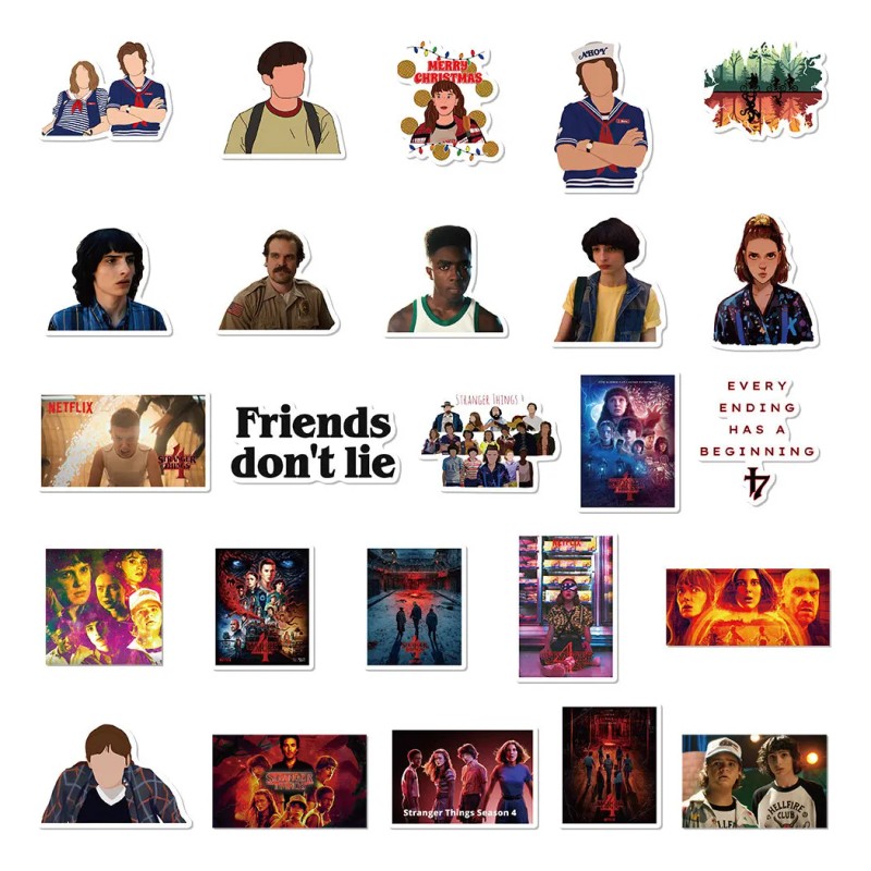 Stranger Things 50 Calcomanias Stickers De Pvc Vs Agua