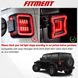 x xotic tech Tail Light Cover Taillight Guard Decoration Trim Compatible with Jeep Wrangler JL JLU Unlimited 2018-up(LED Light), 2Pcs Star
