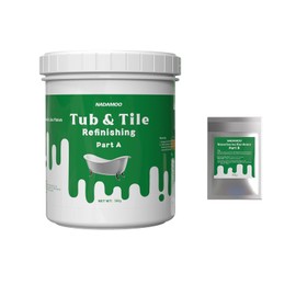 NADAMOO Tub and Tile Refinishing Kit White, Without Tools, 500g/17 oz Emulsion and 10g Hardener