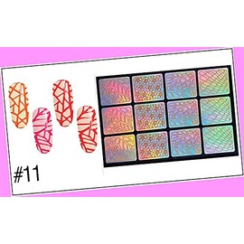 Hollow Stencil & 3D Decal Daisy Rose Stripes Flowers Butterfly Nail Stickers 11 for Nails Design Nail Art Stickers Decals Supplies Manicure Tips Sticker Colorful for Nail Decorations