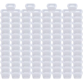 MIUPOO Leak Proof Square Sauce Cup,Plastic Souffle Cups,Disposable Clear Leak Proof Sauce Cup With Hinged Lid,Used for Various Sauces,Food Samples,Storage Crafts,1 OZ,100 Pieces