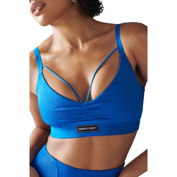 Savage X, Womens, Curve Alert Medium-Impact Sports Bra, Basically Blue,