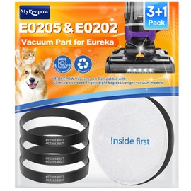 MyKEEPOW Vacuum Belts Part Compatible with Eureka PowerSpeed Lightweight Vacuum Cleaner NEU180, NEU181, NEU182, NEU182A, NEU182B, NEU186, NEU188, NEU190, NEU192, NEU202, Part E0205 & E0202 (3+1 Pack