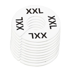 DBM IMPORTS 10 PC Clothing Rack Sizes XXL XX-Large Marks Dividers Ring Hangers White Plastic Round Retail Store