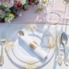 Nervure 350PCS Gold Plastic Plates - Gold Plastic Dinnerware Sets