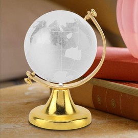 Round Earth Globe Crystal Ball Glass Sphere Display Globe, Round Earth Globe World Map Crystal Glass Ball Earth Globe World Map Crystal Glass Ball (Gold)