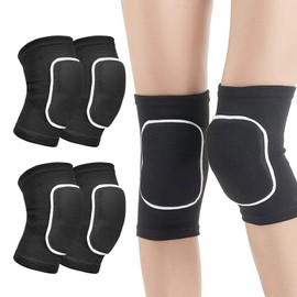 GWAWG 2 Paar Tanz-Knieschützer Schwarz Knieschoner Knieschutz Dicker Schwamm Weich Atmungsaktiv Elastisch Geeignet für Tanz Yoga Ride Fußball Outdoor Sports