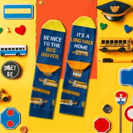 Zmart Unisex Bus Driver Socks Dad Socks, Bus Driver Gifts School Bus Driver Gifts Bus Driver Appreciation Gifts, Gifts For Dad