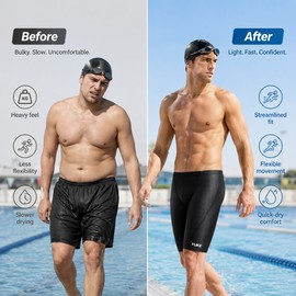 Men’s Quick-Dry Swim Trunks for Pool Training – Stretch Swim Shorts for Beach, Surfing & Water Sports