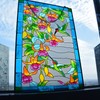 VEWOGARDEN W10xH15 inch Hummingbird Stained Glass Window Hangings, Suncatcher Panel