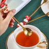 4Pcs Christmas Spoons and Forks Set Stainless Steel Cartoon Funny