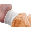 Non-woven hygiene gown, visitor gown, partly PE-coated, with jersey cuffs