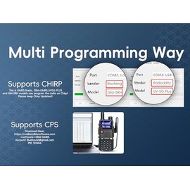 BAOFENG BAOFENG 5RM GMRS Handheld Radio, UV-5G Plus(4 x 2500mAh Batteries), Multi-Band Long Range 5W Two Way Radio with 999Channels NOAA Frequency Match Speaker Mic 805S & 8" & 15.5" Antennas-2 Pack Full kit