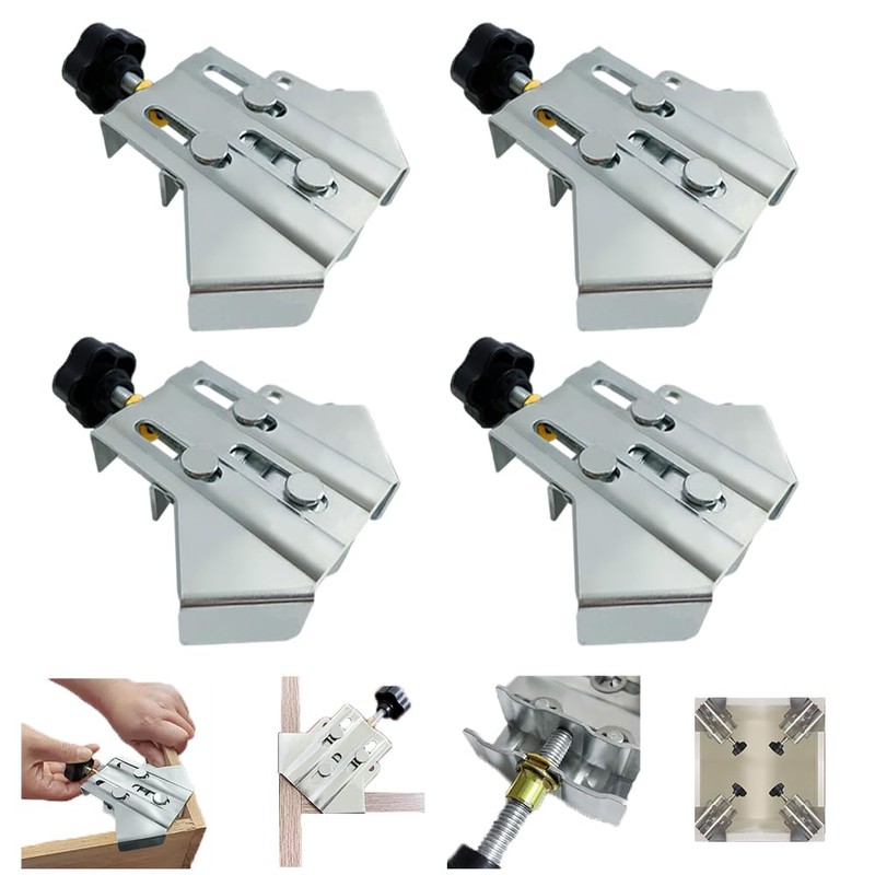 90-Degree Right Angle Clamps, 2-Piece Set, Metal Adjustable Swing Clamps