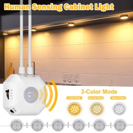 Unbranded 3Color USB LED Under Cabinet Light Motion Sensor For Kitchen Closet Bedroom Home