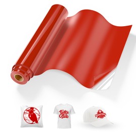 Amavinyl Red HTV Heat Transfer Vinyl 12" x 20Ft, Red Iron on Vinyl for T-Shirt, Compatible with Cricut Cutter Machine, Red HTV Vinyl Heat Press for Fabrics Craft Design