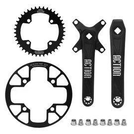 Bike Crank Set Aluminium Alloy 40T Positive and Negative Chainring 40 to 42T Guard Plate Bike Crank Chainring Set
