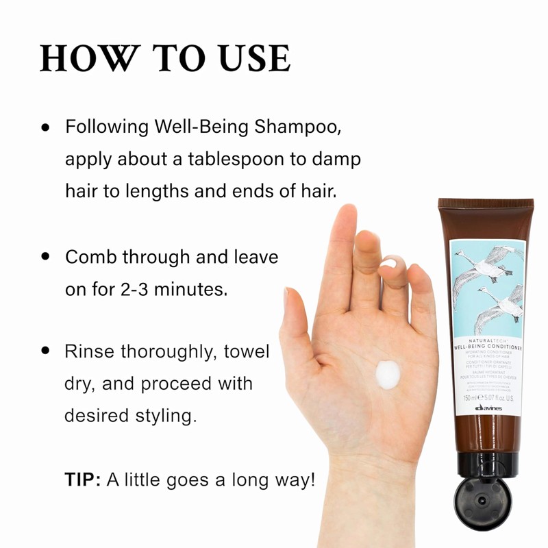 Davines Naturaltech WELLBEING Conditioner, Detangle While Adding Moisture And Shine,