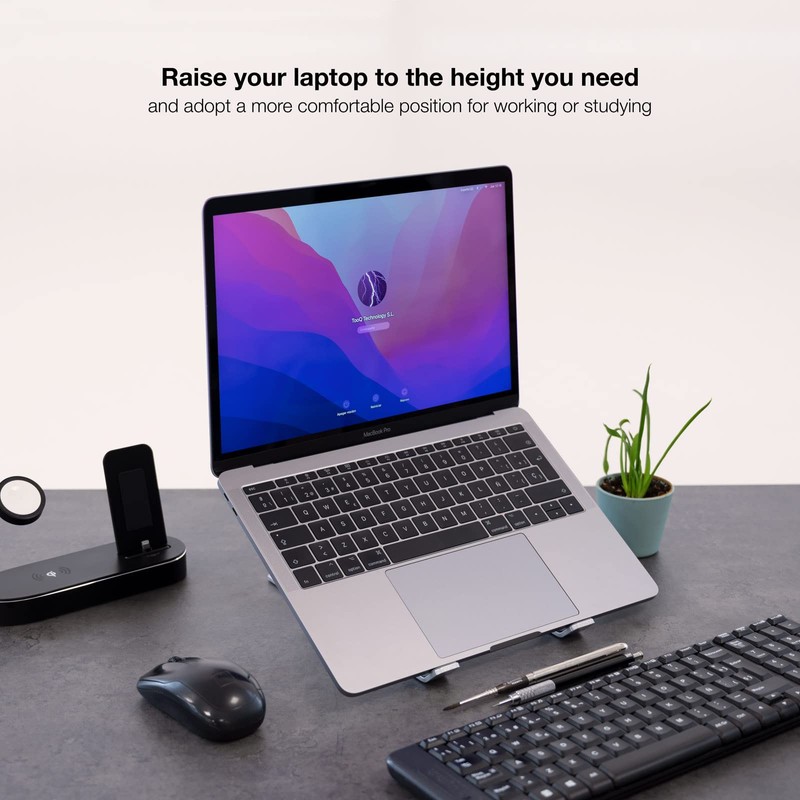 TooQ TQLRS0035-AL - Aluminium Alloy Folding Stand for Laptops, Tablets,