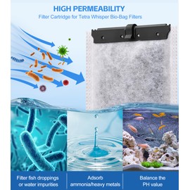 marsvert Filter Cartridges Keep Fish Tank Crystal Clear Clean - Replacement Aquarium Filter Cartridges Large for 20i/40i IQ20/30/45/60 PF20/30/40/60 - Large 12 Pack