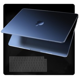 EooCoo [MacBook Air 13 Inch M3 M2 Case, Ultra Thin Armor] Compatible with A3113 A2681 2024 2022, [100% Match Midnight] [Anti-Fingerprint] Matte Protective Hard Shell & 0.12MM Ultra Thin TPU Japanese