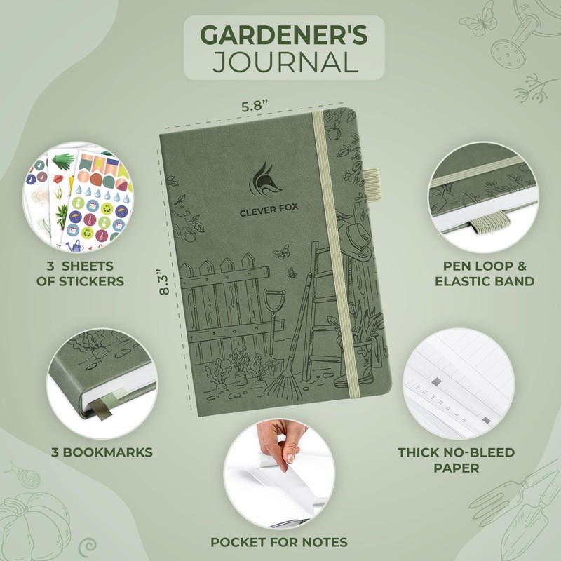 Clever Fox Gardener’s Journal – Guided Gardening Notebook to Plant