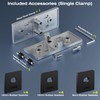 Ranbo 4 Pack 180° Brushed Glass-to-Glass Railing Clamps, Double-Sided 304