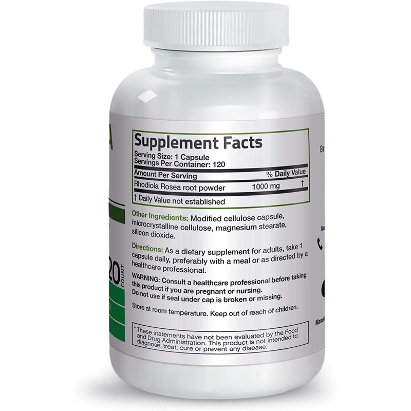 Bronson Rhodiola Rosea 1000Mg Supplement - Adaptogenic Herb for Brain,