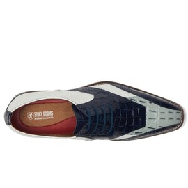 Stacy Adams Men's Tristano Bike Toe Lace Up Oxford, Dark Blue Multi, 10.5 Wide