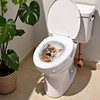 Mouthed Kitten 3D Sticker for Toilet,3D Bathroom Toilet Sticker,Animals 3D