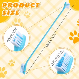 Nuenen 150 Pcs Dog Toothbrush Dual Headed Dental Brushes Puppy Tooth Brushing Kit Long Handle Toothbrush for Large and Small Dogs Cats Most Pets Teeth Cleaning Oral Care Supplies (Bright Color)