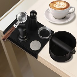 Mytdkxin Espresso Accessories,6 PCS Espresso Machine Accessories Kit,Coffee Tamper Tools Set with Espresso Tamper,Coffee Tamping Mat,WDT Distribution Tool,Knock Box,Dosing Funnel and Puck Screen(58mm)