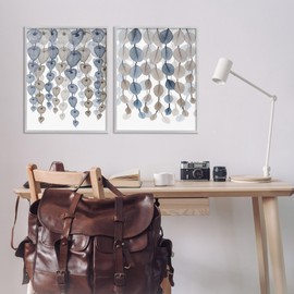 Stupell Industries Falling Vines Neutral Leaves 2 Piece Framed Giclee Art Set by Albert Koetsier