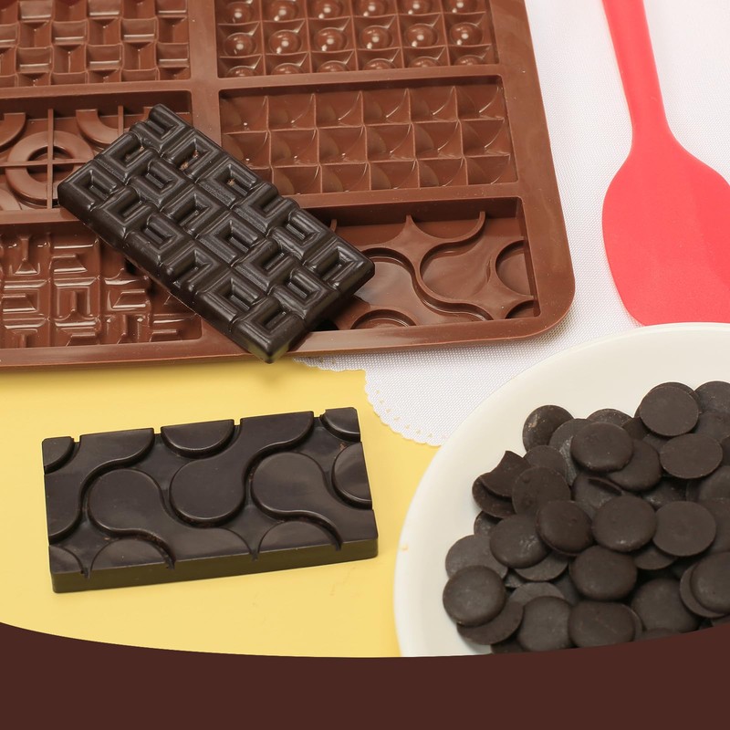 PiiiinkHot Thin Silicone Chocolate Bar Mold | 2-Pack 6-Cavity Break-Apart