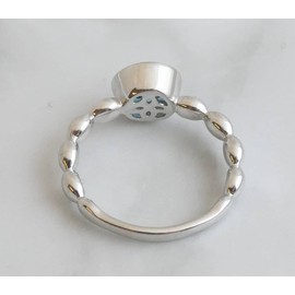 London Blautopas Edelstein Bubble Sterling Silber ring - Natürlicher Edelstein - Geburtstagsgeschenk - Weihnachtsgeschenk - Handgefertigte Geschenkideen für Frauen (Größe: US Size 8 / Diameter 18.2)
