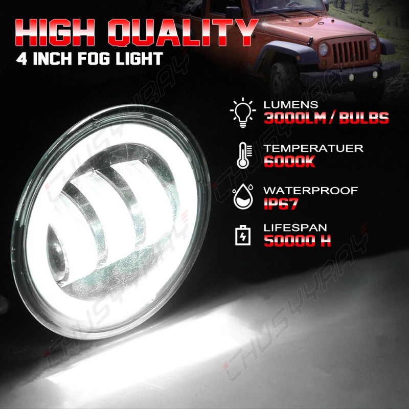 CHUSYYRAY For 2003-2009 Hummer H2 Pair Bumper LED Fog Lights