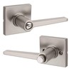 Kwikset Safe Lock Daylon Lever Square Rose Privacy Lock Satin