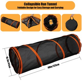 OTORAT Cat Tunnel for Indoor and Oudoor [Portable and Easy to Assemble], Waterproof Oxford Fabric Material Cat Tent with Storage Bag, Pet Enclosures for Cats, Kitty and Small Pets - Run Tunnel