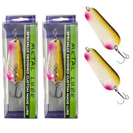 SEABUZZ Indicator Set 23 g / 6.5 cm - Pike & Perch & Zander Fishing Lure - Metal Spoon Hard Bait with Treble Hook - Spinner Fishing Sport Set - Fishing Spoon - Pike Bait - Bass Bait - Bait Set (BGS)