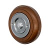 Modern Living Round Wireless Doorbell in Mahogany and Brushed Nickel