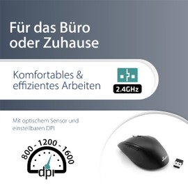 MediaRange optische 5-Tasten Funk-Maus, Highline Serie, schwarz