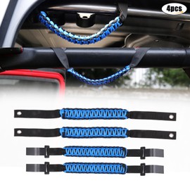 West-xingzhe Roll Bar Grab Handles Front and Rear Grip Handle for 2024 Jeep Wrangler JL 4 Door 4XE Interior Accessorie for Jeep Wrangler (Blue 4 Pack)