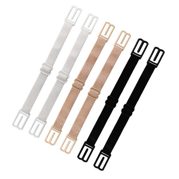 LeonHien Women's Bra Strap Clips Holder Non-slip Adjustable Elastic-6 Packs